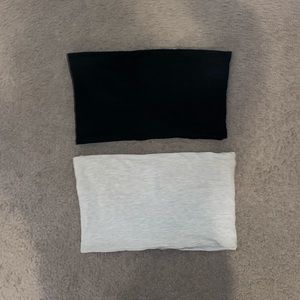 TOPSHOP GREY AND BLACK TUBE TOP BUNDLE